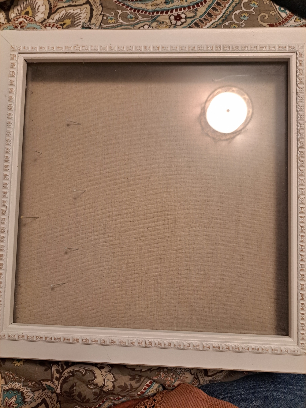 Classic White Decorative Picture Frame with Linen Mat Memory Box